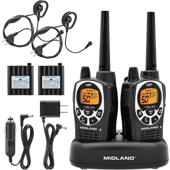 Midland GXT1000VP4 GMRS Two-Way Radio 2 Handsets w/Headsets 36 Mile Range NEW - Picture 1 of 10